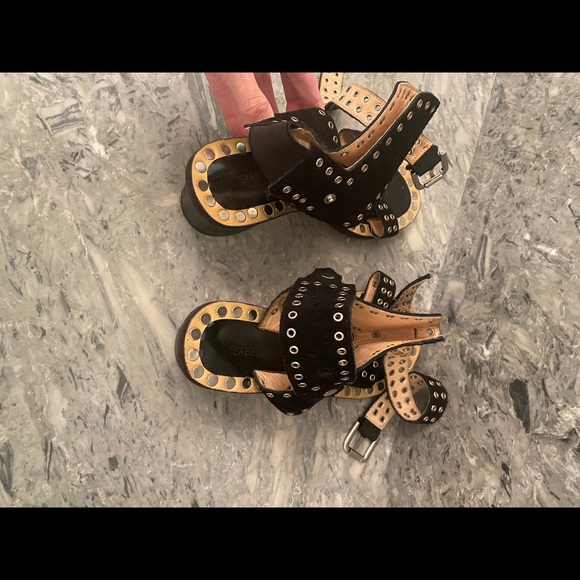 Isabel Marant Suede Black Studded Sandals - Picture 3 of 3